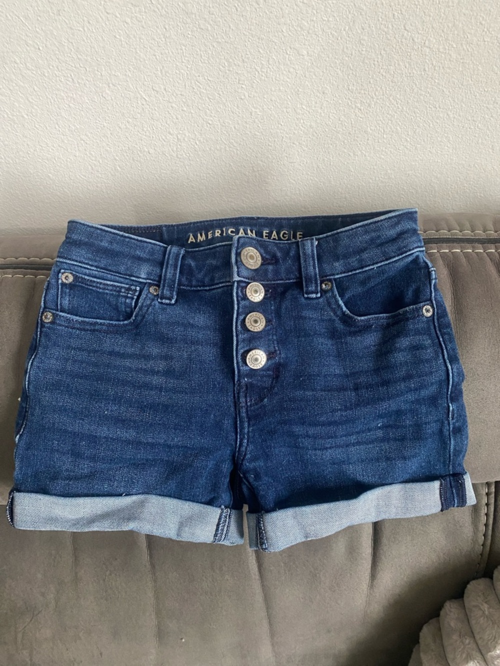 American Eagle Outfitters Dream Shorts Indigo High Waisted Denim Shorts
